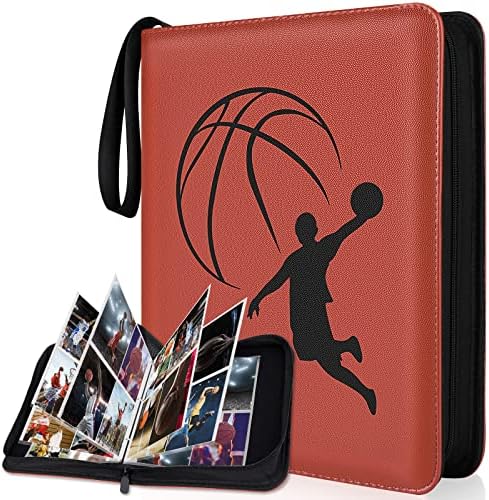 Trading Card Binder with Sleeves,400 Pockets Basketball Card Binder,Card Binder Fits for Basketball Cards 2022,Soccer Cards, Sport Cards,Trading Cards………