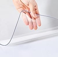 Vista 8 de Protector redondo de plástico transparente de 42 pulgadas para mesa de comedor, mantel de PVC, cubierta protectora para muebles de madera, tapete
