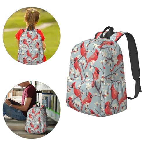 17 Inch Backpack Cardinals And Blooming Cherry Cute Red Panda Laptop Backpack Shoulder Bag School Bookbag Casual Daypack4