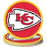 NFL Kansas City Chiefs Round Paper Plates - 9', 8 Pieces - Perfect for Game Day Parties & Tailgates