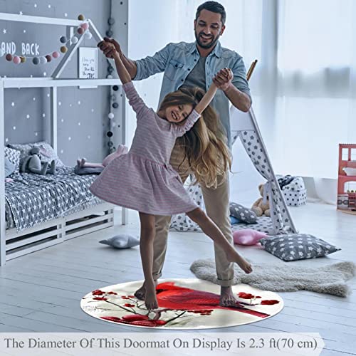 Tapis de jeu pour enfants oiseau d'hiver rond aux finitions soignées - 4