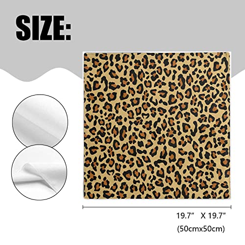 Tesiqimt YF5-7-CJ4PCS-M040610 Cloth Napkins Set Of 4,Leopard Print Brown Square Cloth Napkins,Washable Dining Napkins Cloth thumb #3
