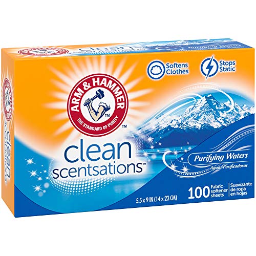 ARM & HAMMER Fabric Softener Dryer Sheets, Purifying Waters, 100 Count - image 9
