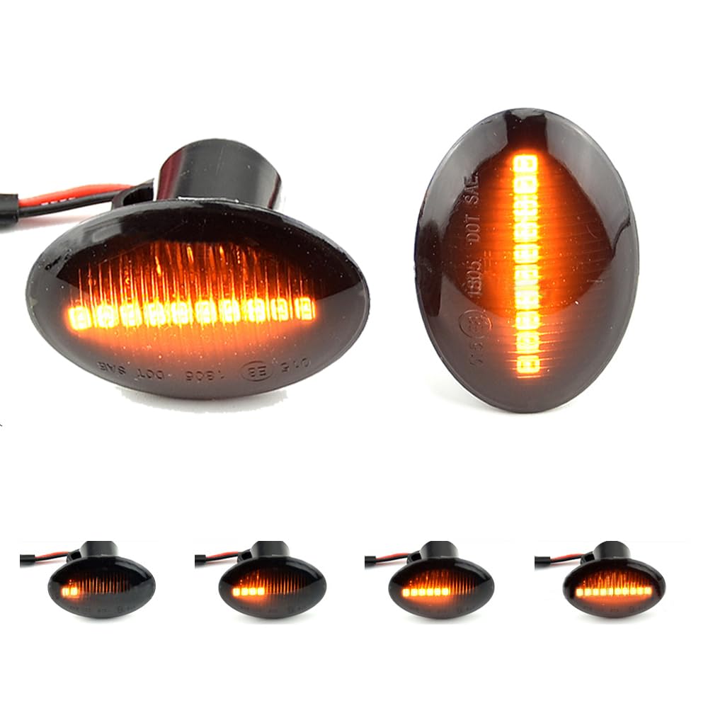 Intermitente LED para Maserati Granturismo Lancia Ypsilon Fiat 500 (negro)