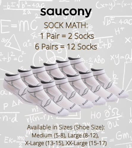 Image of Saucony Men's Rundry Bolt Performance No-show Socks, Available in M-xxl (6, 12, 18 Pairs)