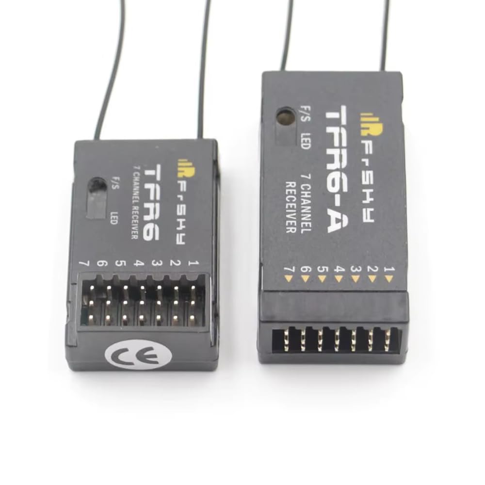 SPARKHOBBY FrSky TFR6A TFR6-A 2,4GHz 7 Channale Receptor FASST Compatible con Futaba T14SG T8FG Módulo para Control Remoto FPV Drones (TFR6)