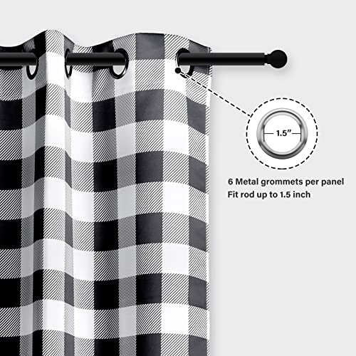 Simple Deluxe Buffalo Check Blackout Curtains Panels for Living Room Bedroom Farmhouse Courtyard Style Room Darkening Thermal Insulated Plaid Grommet Curtain - Image 4