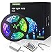 Produktbild LED Streifen, FOKOOS RGB Strip LED Lichtband 5M Helles und flexibles mit 24 Tasten IR-Fernbedienung, 5050 LED Lichterkette für Zuhause, Schlafzimmer, Küche, Festival und Party Dekoration