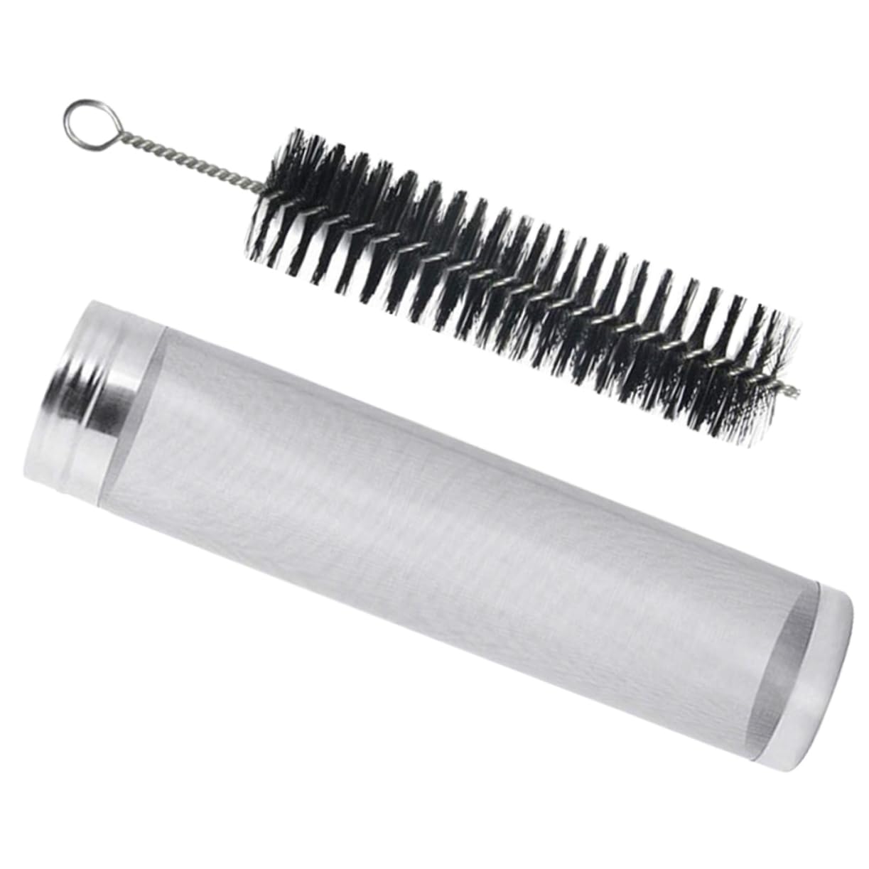 Garneck 1set Stainless Steel Brew Filter Cylinder Mesh Strainer for Homemade Beer Grain Boiling and Tea Brewing Cleaning Brush Brewing Accessory