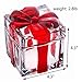Vencer Square Sugar Bowl Crystal Glass With Bowknot Lid,Storage Box Wedding Candy Cookies Seasoning Food Tea and Food Storage Tank, Christmas Sugar Bowl,Red,VFO-028R