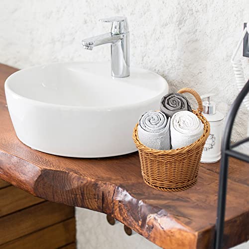 Acelist 3 Pack Woven Storage Basket, Boho Wall Hanging Basket, Retro Farmhouse Decor，Plastic Hanging Fruit Basket For Organizing With Handle, Boho Room Decor, Bathroom, Door, Kitchen, Plants, Flowers #TOP6