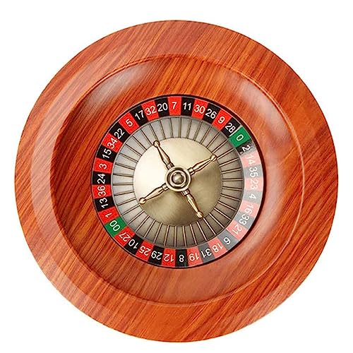 MObyat 30,5 cm großes Roulette-Rad aus Holz, europäisches Roulette-Rad, Drehteller, Freizeittischspiele, perfekt für einen Spieleabend zu Hause oder eine Club-Party