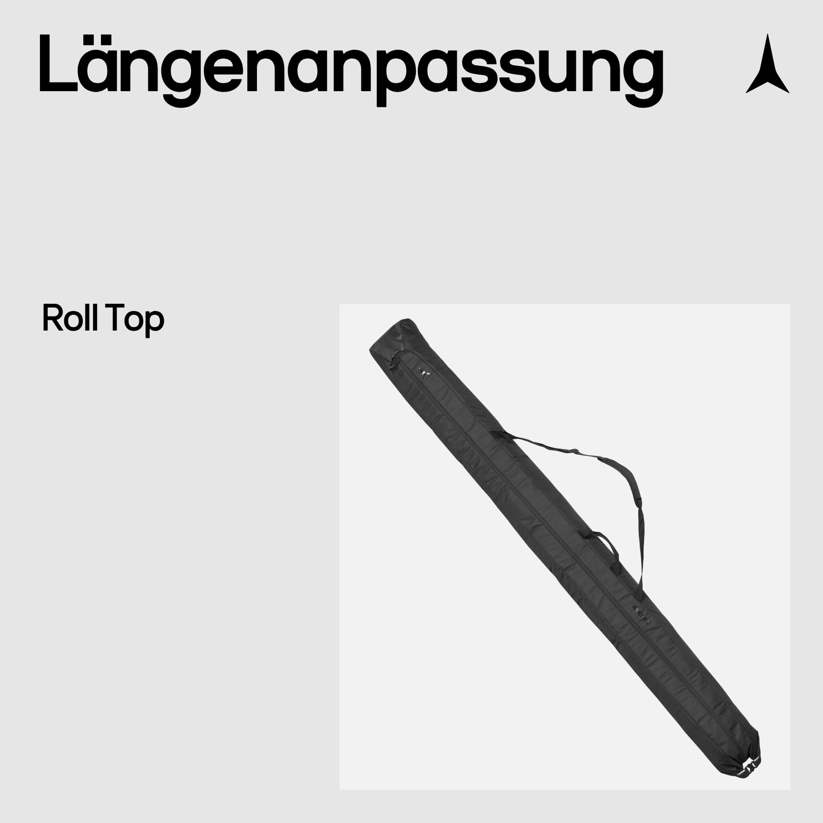 ATOMIC Nordic SKI Bag 3 Pairs I Längenverstellbare Skitasche für 3 Paar Langlaufski & Stöcke I Skiertasche aus Wasser- & schmutzabweisendem Material I Skitransportbeutel mit Rolltop & Schultergurt