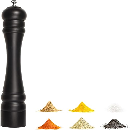 Molinillo de pimienta negra clásico con mecanismo de precisión de acero inoxidable ajustable, adecuado para el hogar, cocina, barbacoa, fiesta