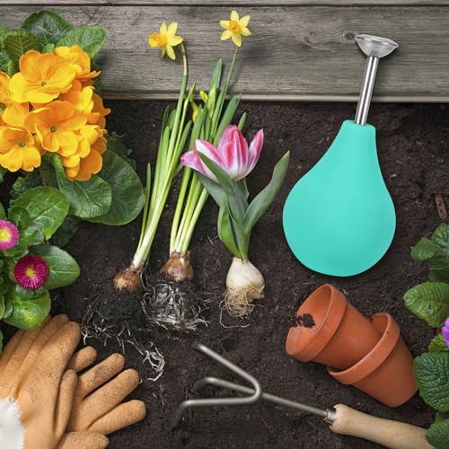 SUNJULY Ballbrause Anzucht 230ml, Ballbrause für Pflanzen, Silikon Bewässerung Sprinkler Kugel mit Edelstahl Düse, Pflanzen Blumen Sprüher für Gießen Samen Bonsai Empfindliche Pflanzen Stecklinge-Grün