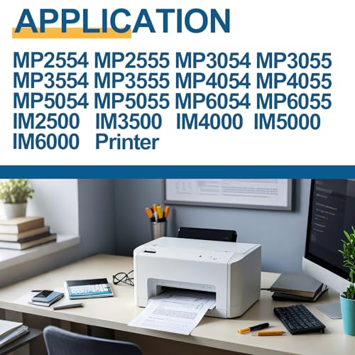 Image of MP2554 MP3554 Black Toner Cartridge High Yield Compatible for Ricoh MP2554 MP2555 MP3054 MP3055 MP3554 MP3555 MP4054 MP4055 MP5054 MP5055 MP6054 MP6055 IM2500 IM3500 IM4000 IM5000 IM6000(2-Pack,Black)