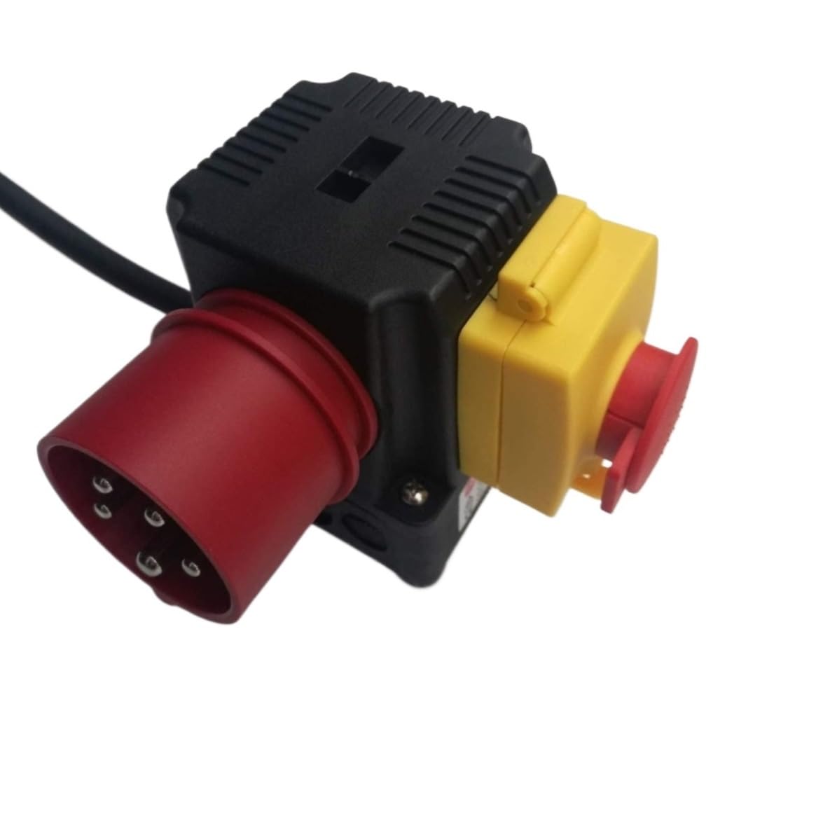 For interrupteur électromagnétique multifonctionnel 2 en 1 KOA1L, interrupteur à bouton-poussoir d'arrêt d'urgence magnétique 230/400 V 12 A (8 A) prise industrielle 5P avec couvercle étanche