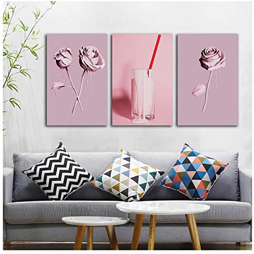 Peintures murales sur toile de roses de haute qualité artistique en 50x70cm