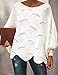 shermie Women's Pullover Sweaters Batwing Sleeve Loose Hollow Knit Sweaters Plus Size Spring Sweater White S
