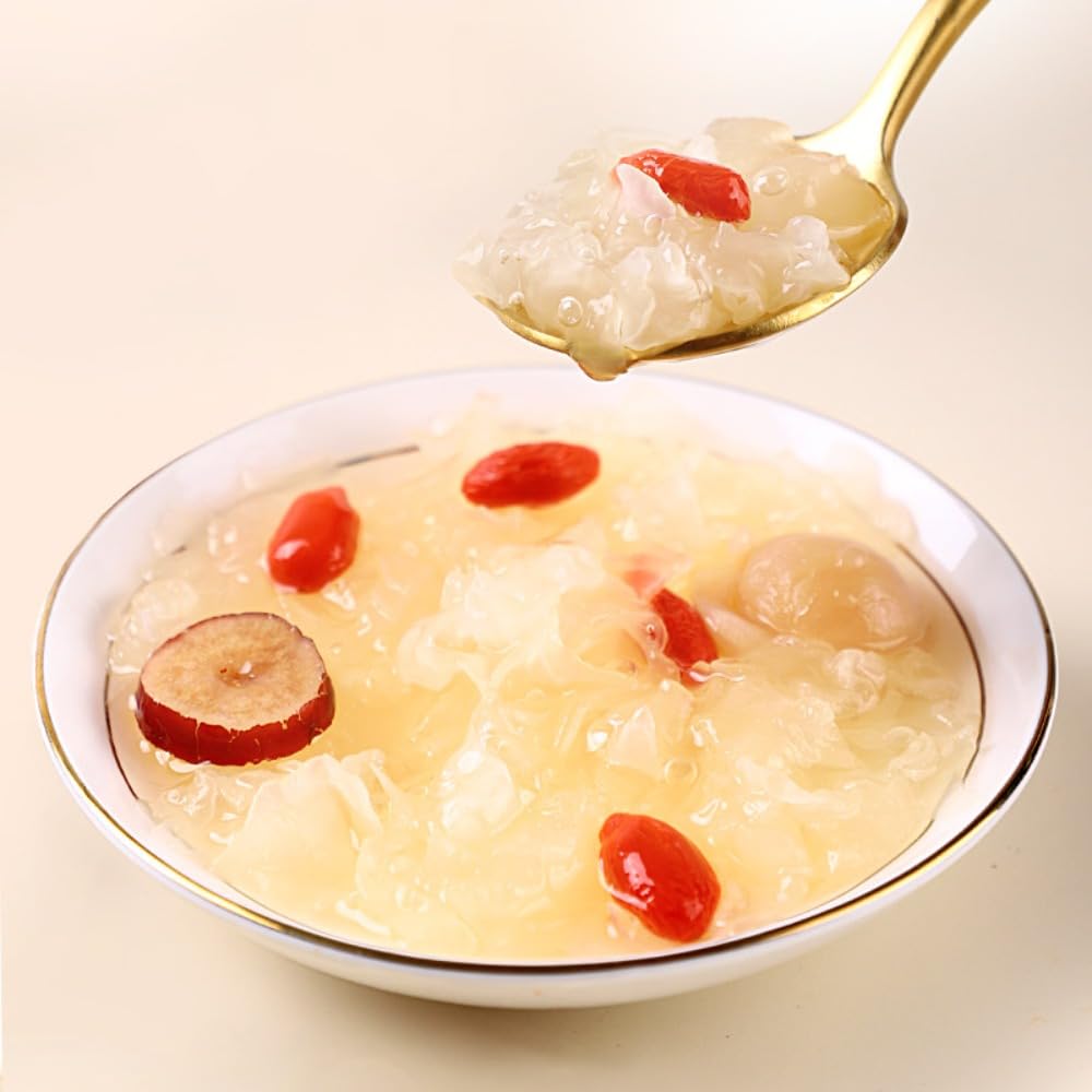 Gutian Ugly Tremella, getrockneter weißer Pilz 220g, weich & klebrig, natürlich sonnengetrocknet, Premium getrocknete Tremella, geeignet für Tremella Suppe & Desserts