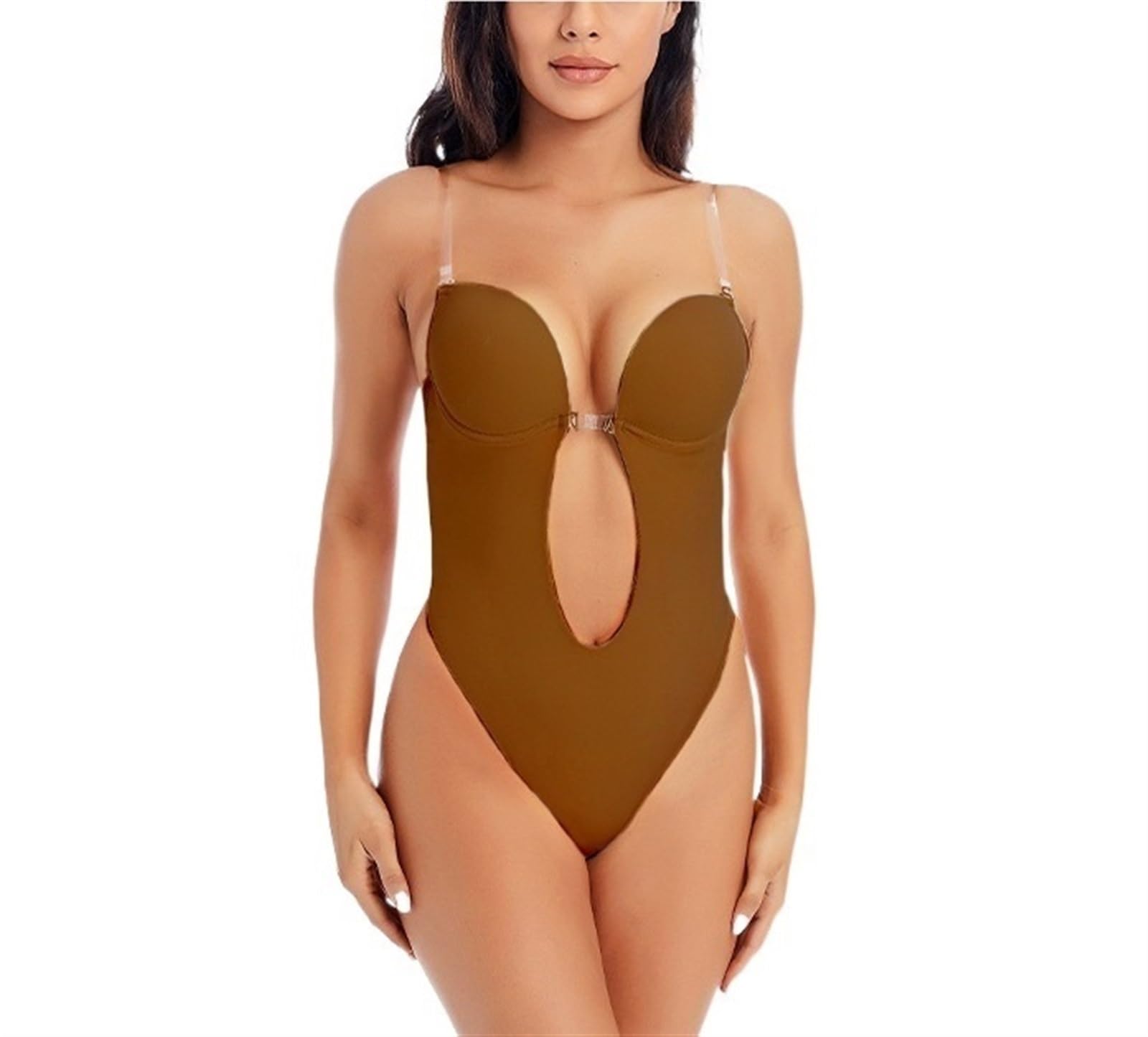 LYGBAOFUL Damskie bielizna modelująca body wyszczuplają brzuch Invishaper U Plunge Backless Body stringi body gorset talii Corse