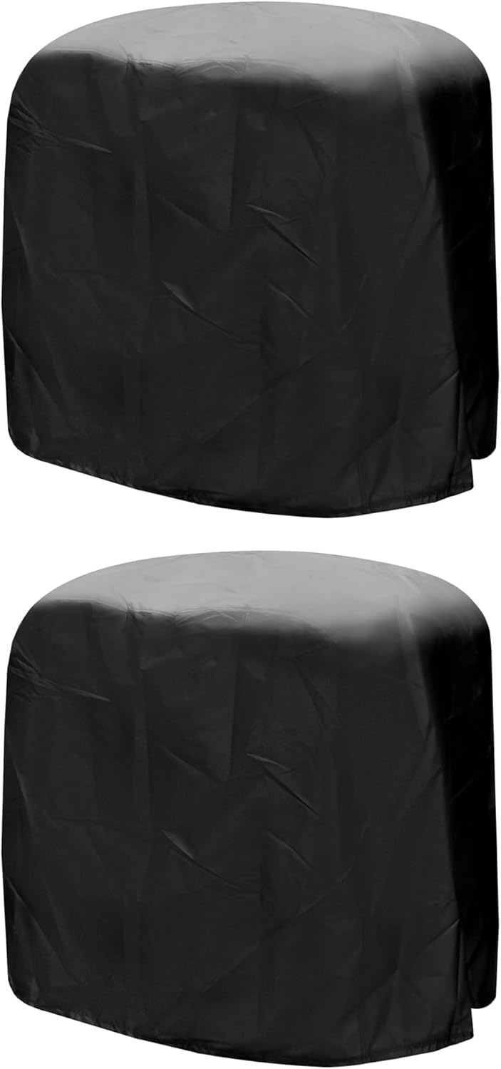 QWORK Dustproof Miter Saw Cover, 2 Pack Waterproof Covers, 210D Oxford Cloth with Bottom Drawcord Fits Most Miter Saws, Planers, Machine Tools, Black
