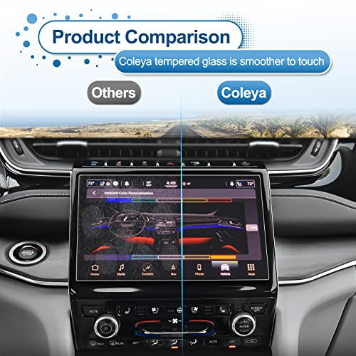 Coleya 2021-2025 Grand Cherokee L Screen Protector, Uconnect® 5 10.1Inch Grand Cherokee L (Limited/Overland/Summit/Summit Reserve), 9H Tempered Glass 2023 2024 2025 Grand Cherokee L Accessories 10.1"