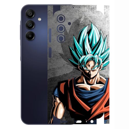 Image of AtOdds - Compatible for Samsung Galaxy A15 (5G) - Mobile Back Skin Sticker - Lamination - Back Screen Guard Protector Film Wrap (Coverage - Back+Camera+Sides) (Design - Goku)