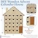 DIY Wooden Advent Calendar House 14 x 12 Inch, Pack of 1 Christmas Advent Calendar with 24 Empty Drawers for Crafts, by Woodpeckers
