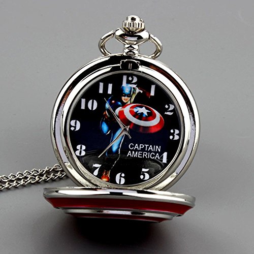 Image of Mens Five-Pointed Star America Pocket Watch Quartz Movement Steampunk Fob Watches for Man Gifts