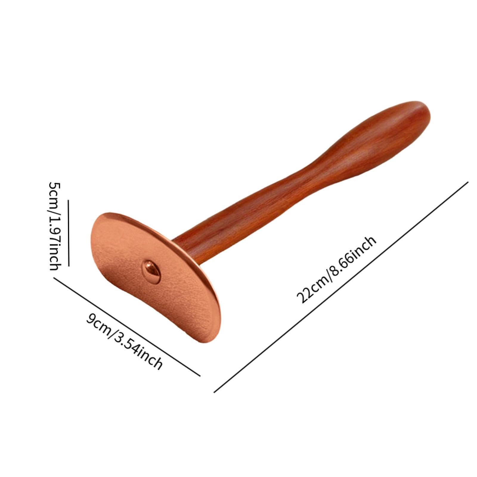 Gua Sha Board für Rücken Und Schultern Multifunktionale Massagescheibe mit Kupfereinsatz Und Holzgriff Komfortables Handwerkzeug für Körperpflege Tägl, S