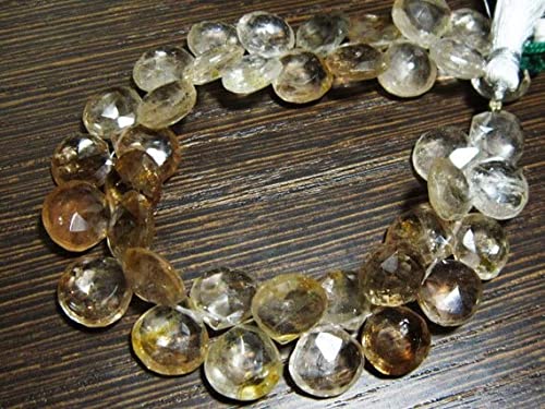 Topaze impériale naturelle en cœurs facettés de 9mm pour remplacer les perles ternes