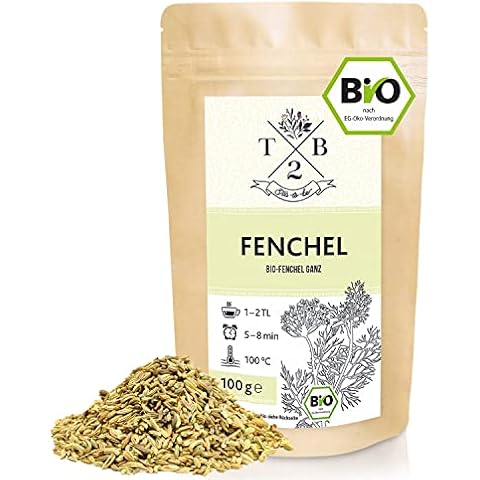 Bio Fenchelsamen ganz 100g - Fencheltee lose - für Fenchel Anis Kümmel Tee, Baby-, Kinder-Tee Cover