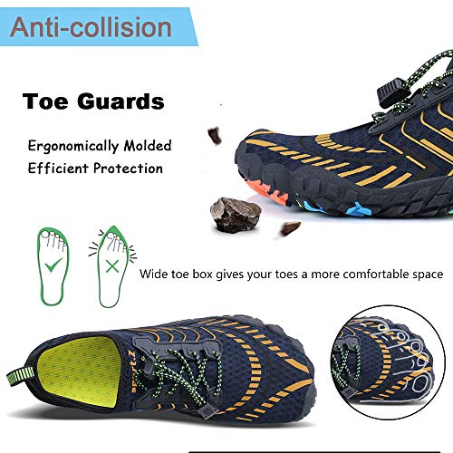 Image of MAYZERO Water Shoes Men Women Swim Surf Shoes Beach Pool Shoes Wide Toe Hiking Aqua Shoes Winter House Slippers