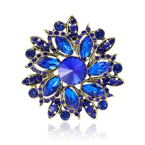 Image of Trendy Large Rhinestone Flower Brooches 8-color for Women Luxury Office Party Casual Pins Jewelry Accessories Gifts