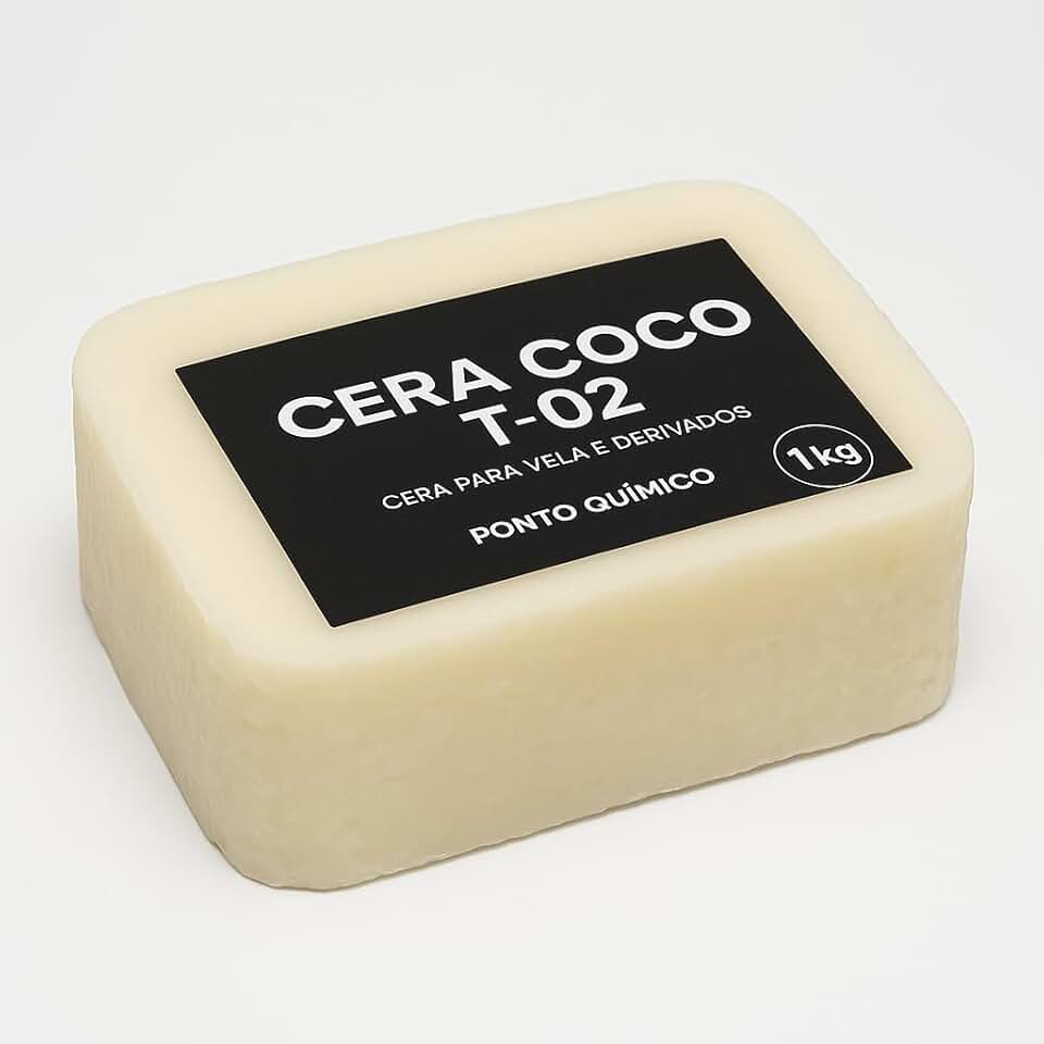 Cera de Coco para Velas 1kg – 100% Vegetal T-02 Ponto Química – Alta Performance, Ideal para Velas Artesanais e Aromáticas