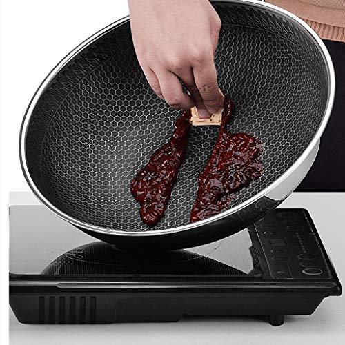 Wok acero inoxidable 304 doble cara con patrón antiadherente miniatura 5
