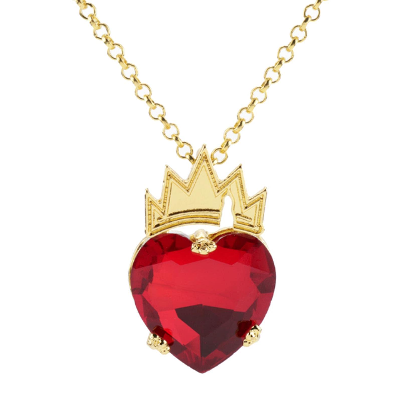 STANG STANG Collar con Colgante de corazón Rojo y Azul con Corona para Mujer, Collar Brillante descendiente, joyería de Boda, Gargantilla de Cadena, Regalo
