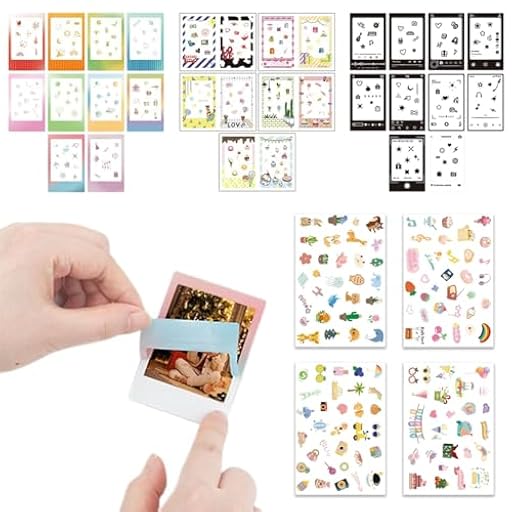 30 Unidades De Pegatinas Para Bordes De Fotos Photo Border Stickers Marcos De Fotos Instantáneas Bonitos Pegatinas Para Fotos Instantáneas Para Fujifilm Instax Mini, Con 2 Pegatinas Decorativas | Ya disponible en tu tienda friki favorita! En mundofriki.es!