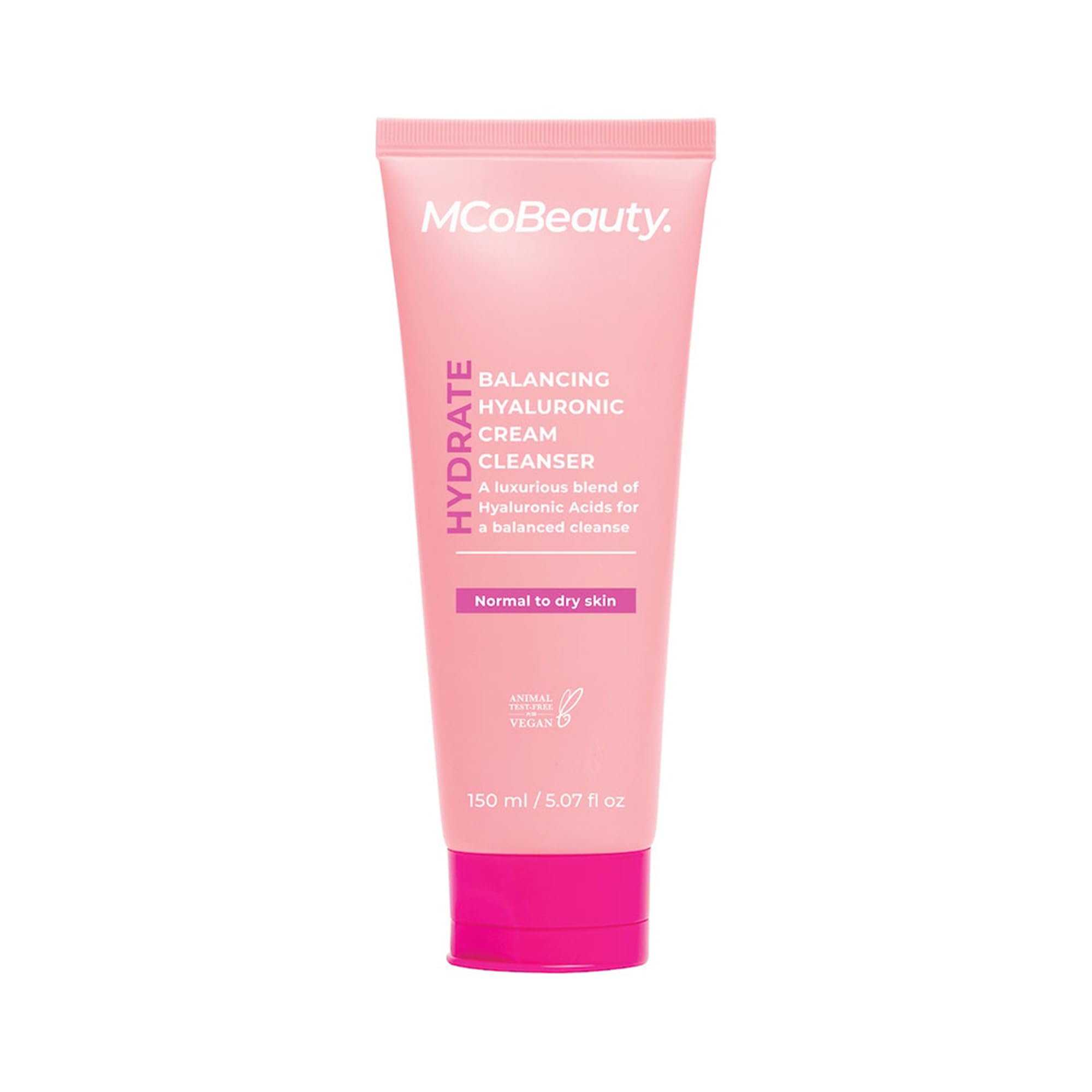 MCoBeauty, Hydrate Balancing Hyaluronic Cream Cleanser, Gentle Cream-to-Lather Face Wash with Hyaluronic Acid