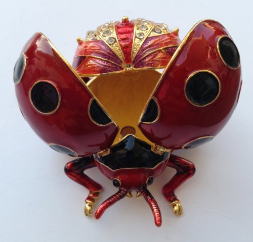 Lady Bug Bejeweled Trinket Jewelry Box