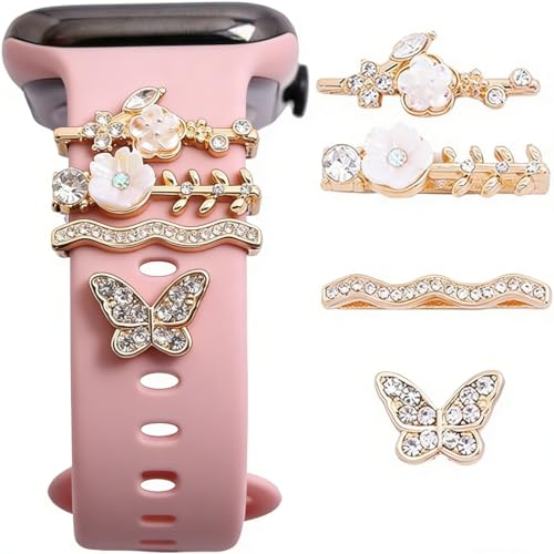 Ya en manzanajugosa.com: KAHZOR 4 Piezas Charm Para Correas De Reloj, Accesorios Compatible Con Apple Watch, Decoración De Silicona Para Smartwatch, Elegante Y Brillante Para Mujeres Y Niñas (Sin Correa)