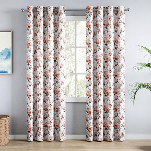 Image of haus & kinder Digital Printed Cotton Door Curtain 7 Feet Long Pack of 2 Door Curtains, 7 Feet Curtain for Door (Romantic Bloom, Multicolor 130x213 CM)
