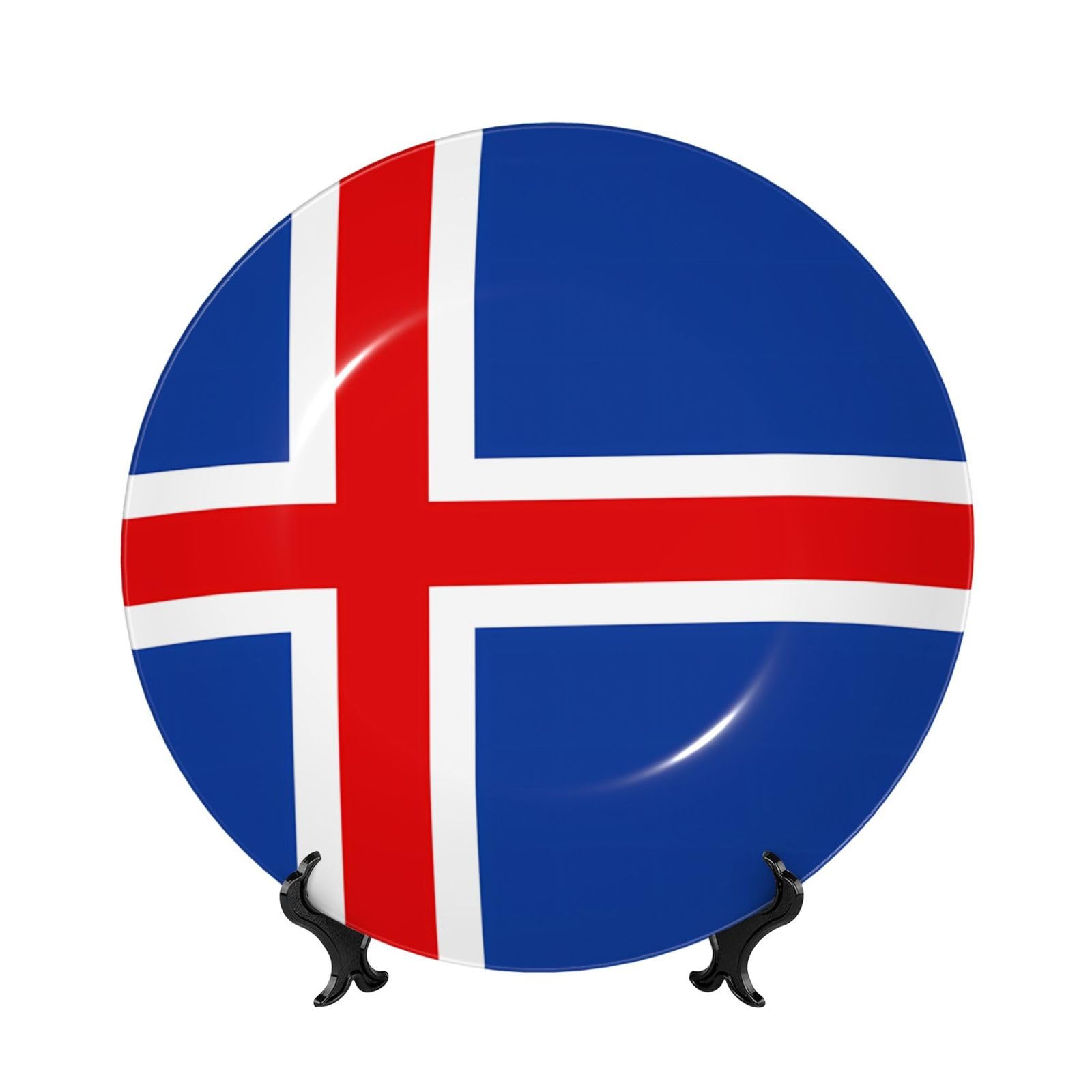 Drapeau Islande porcelaine fixation sans trou locataire