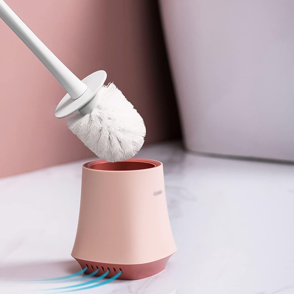 Toilet Brush Holder Toilet Brush Holder Household Toilet Bowl Brush with Base Bathroom Long Handle Cleaning Brush 360° No Dead Angle Soft Hair Toilet Cleaning Brushs Toilet Brush Holders(B)
