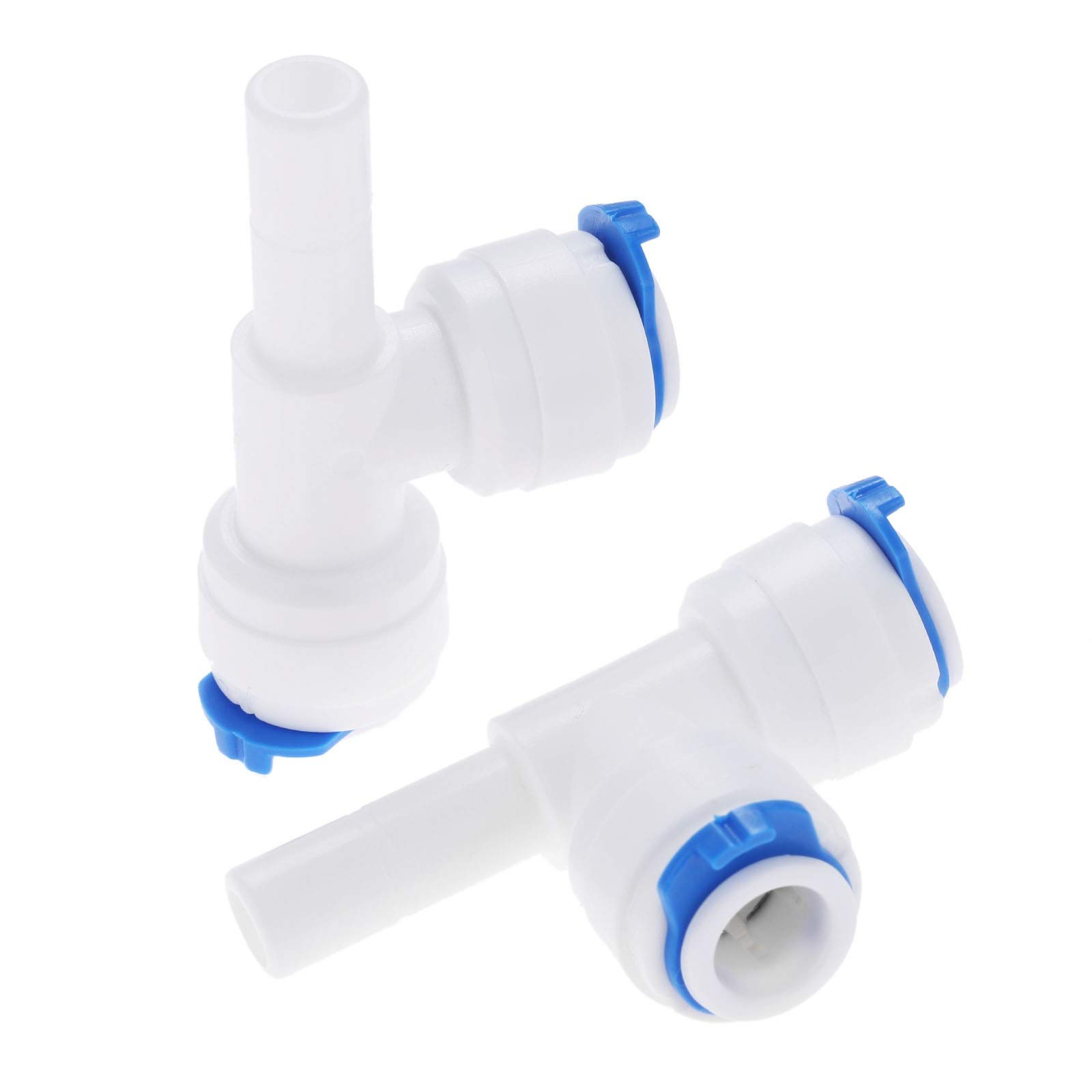 Accesorio de Manguera, jardín Conexión rápida 2 Piezas en Forma T Acoplamiento 3 vías Conector Montaje rápido plástico tubería 3/8"