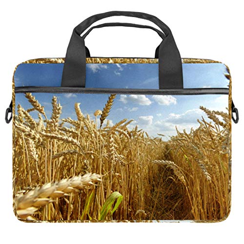 Sacoche ordinateur portable 13 14 pouces Autumn Fields sac bandoulière motif blé