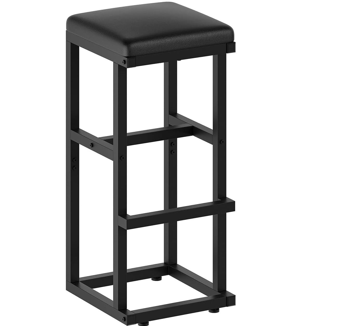 26170 Bar Stools, Bar Chairs with PU Upholstery, Counter Height Stools with Footrest, Kitchen Breakfast Stools, for Kitchen Island, Dining Room, Cafe, Black (Pack of 1)-image-13