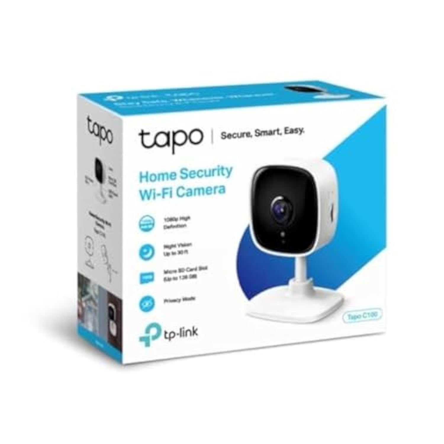 C100 Tapo Indoor Smart Security Camera with Night Vision Mode, 1080p