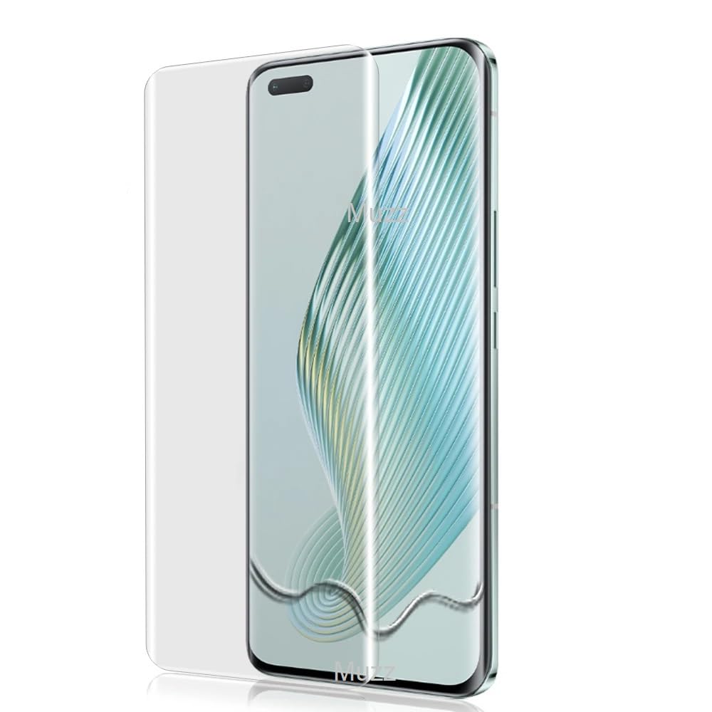 Honor Magic5 Pro Screen Protector Tempered Glass,3D Curved Edge High Definition Anti Scratch 9H Hardness Bubble-Free Case Friendly Full Glue UV Tempered Glass Screen Protector for Honor Magic 5 Pro